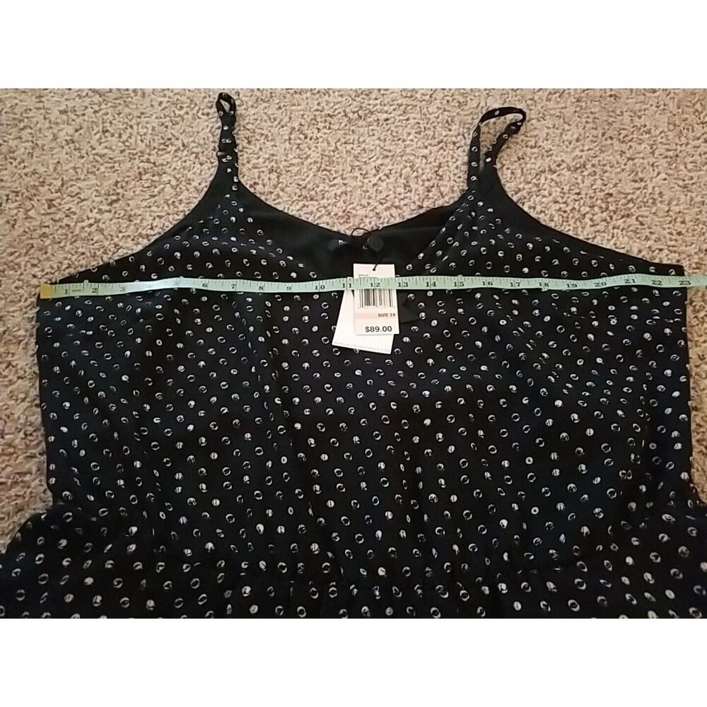 Rebel Wilson X Angels Polka Dot‎ Black White Sleeveless Blouse Top 2X Retail $89 - Picture 5 of 12